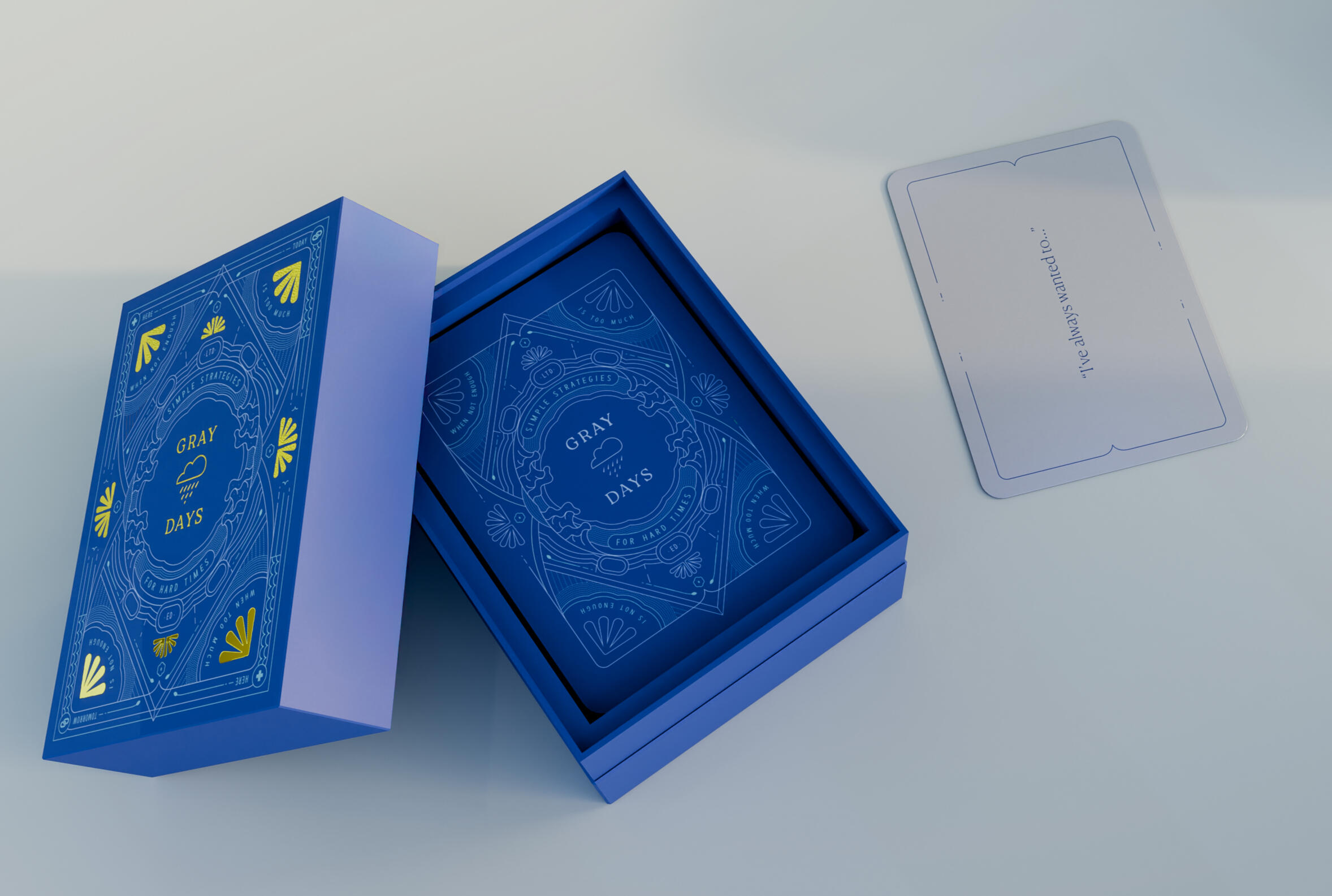 Gray Days deck open box with card